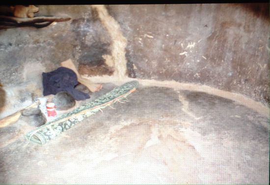 Blick in ein Schlafzimmer