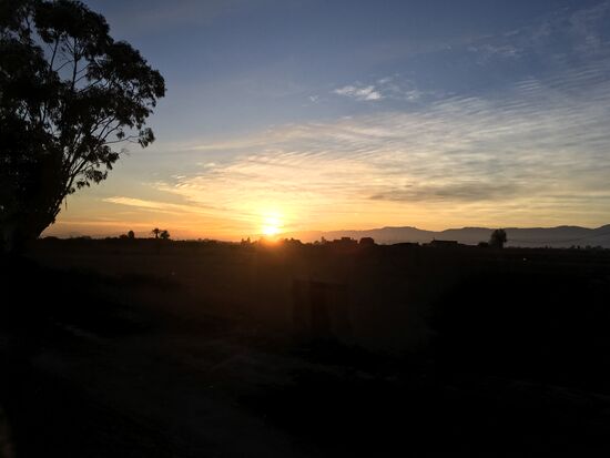 08:05 Uhr - Sonnenaufgang über den Hohen Atlas