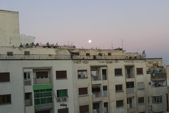 Vollmond in der Morgendämmerung