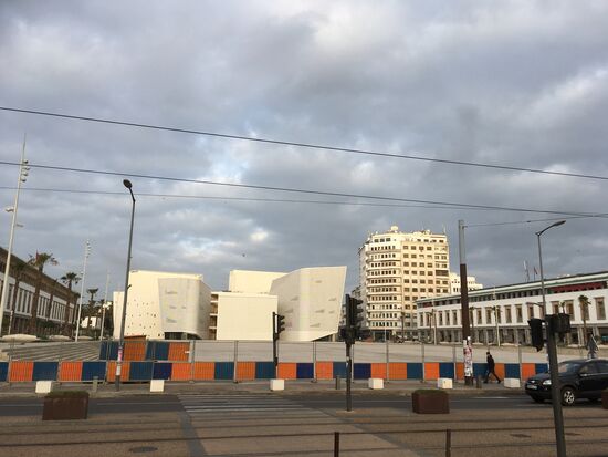 Das noch im Bau befindliche Theater