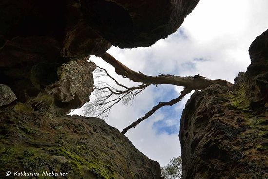 Weiter ging es durch die engen Felsen.... immer mit einem Blick nach oben.... hier sieht man sogar ein wenig blauen Himmel.... 