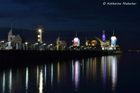 Waterfront in Geelong nach Sonnenuntergang