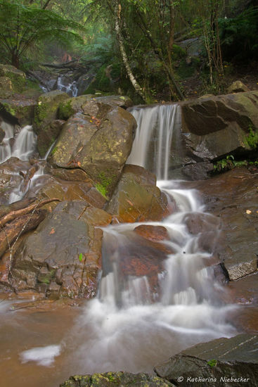 Die "Lower Olinda Falls" heute zur frühen Tagesstunde, während ich das letzte Mal zum Abend dort war....