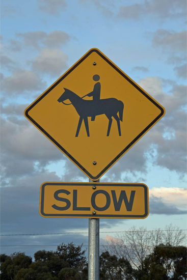 Hier wird wenigstens auf die Reiter Rücksicht genommen, wenn schon nicht auf die Fußgänger. 