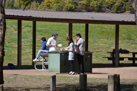 Ein gewohnter Anblick in Australien - überall gibt es öffentliche Möglichkeiten für ein BBQ, was auch immer wieder gern genutzt wird