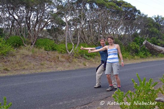 Somit probierten wir es mal mit "Daumen raus", vielleicht nimmt uns ja jemand mit....