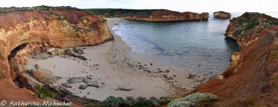 Panorama der Bucht "Worm Bay" - von dieser Erhöhung hatte man auch einen tollen Blick auf die Bucht "The Martyr Bay".