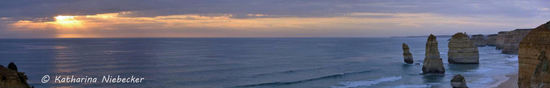 Panorama von dem Sonnenuntergang bei den "12 Apostles" - viel mehr braucht man doch am Abend nicht mehr....