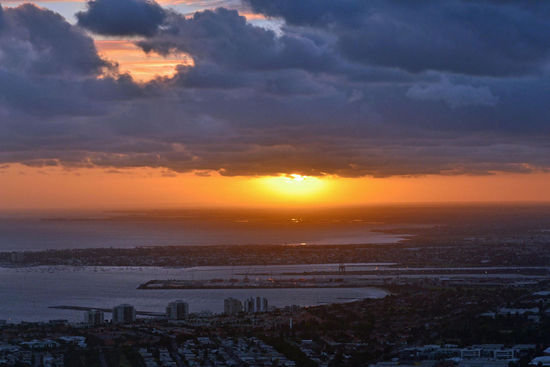 West-Melbourne im Sonnenuntergang