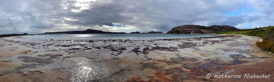 Ein erster Eindruck vom Strand in der "Lucky Bay".