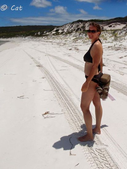 Schön ist es hier, oder? Cat hatte sich schon im Flachwasserbereich ins Wasser getraut....