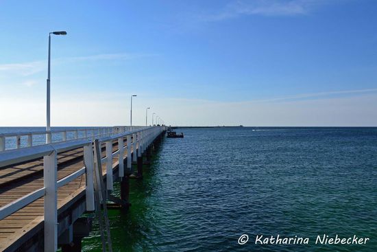 Ein Blick auf Busselton Jetty, immerhin 1,9km lang....