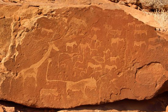 Felsbilder in Twyfelfontain