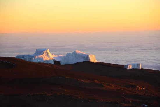 Beleuchteter Gletscher