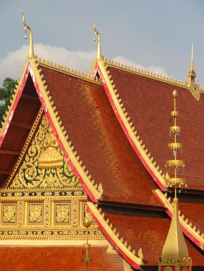 Einer der vielen Tempel in Vientiane