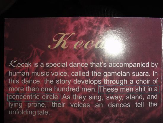 ... wie auch immer das zu verstehen ist... Gottlob hat niemand wirklich gekakt 