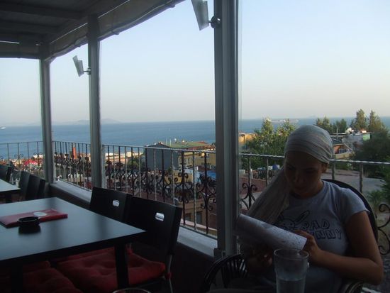 Unser Hostel in IStanbul/ Na dachu naszego hostelu w Stambule