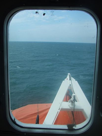 Blick aus unserem Fenster / Widok z naszej kajuty