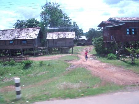 Ein typisches Haus in Laos.