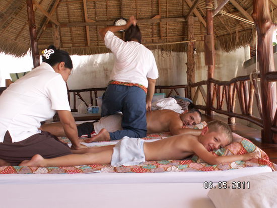 Wir lassen uns massieren....