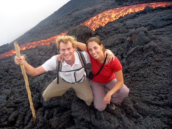 Mitten im Krater vom Pacaya. Da schmelzen einem fast die Sohlen weg! Absolut eindrücklich Lava so nahe und aktiv zu erleben.