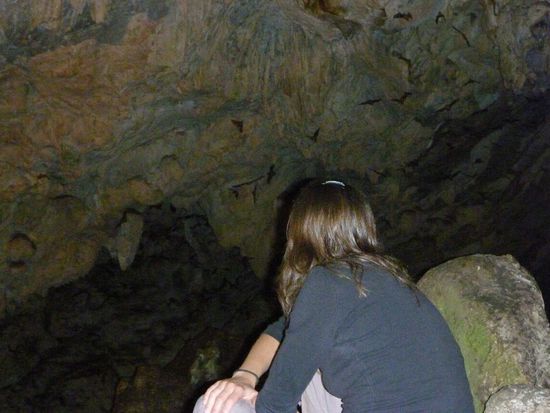 ca. 200'000Fledermäuse schwirren vorbei. Ausser dem Wind spührt man jedoch keine einzige Berührung.