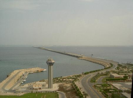 Saudi-Bridge. Grenze Bahrain-Saudi Arabien