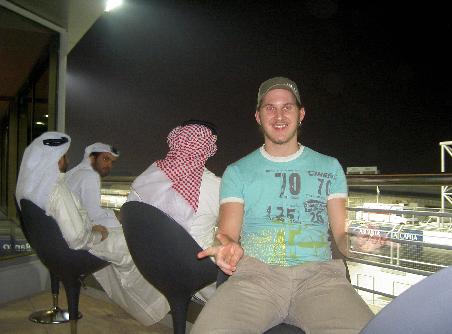 Auf dem Balkon der F1 Lounge