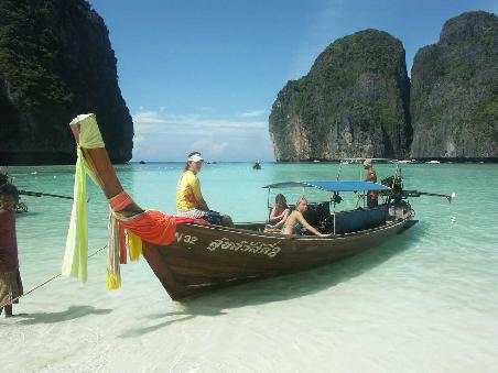 Maya Beach und unser Longtailboat