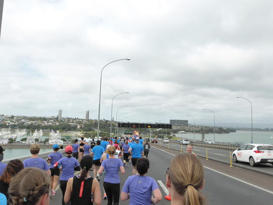 Rennen über die Harbour-Bridge war das Highlight des Marathons, da diese Brücke normalerweise nur per Auto zugänglich ist.