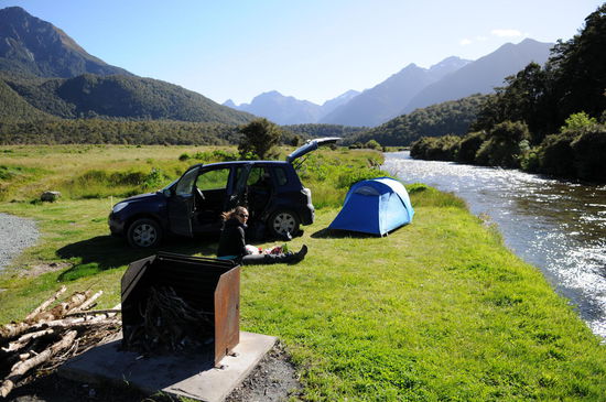 Nachtlager irgendwo zwischen Te Anau und Milford Sound