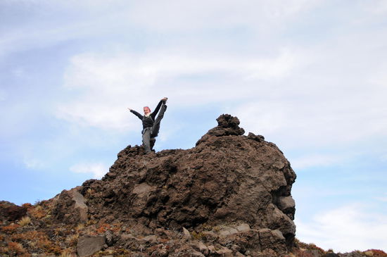 Immer schön dehnen beim Wandern, das ist wichtig...