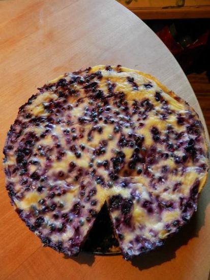 Blueberry-Cake mit Vanillpudding
