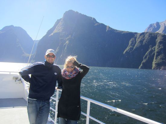 Auf dem Boot durch den Sound...