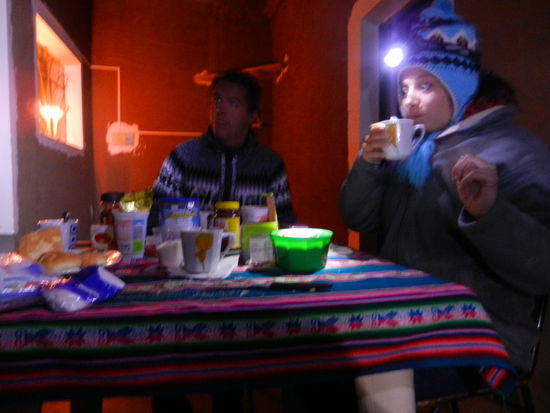 1. Nacht la Torre Tours Abendessen inkl Kopflampen und minus 15 grad = was ein spass haha