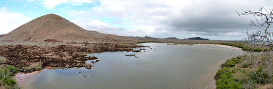 der Blick zurück zur Flamingolagune (ohne Flamingos)