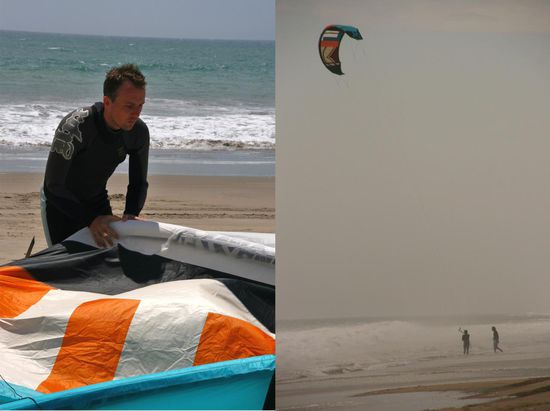 Vorbereitungen und schließlich ist der Kite in der Luft....