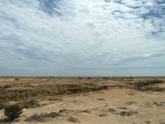 ...auf dem Weg von Piura nach Mancora,.....flache sandige Einöde...