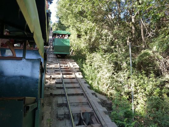 ....mit der Standseilbahn in luftige Höhen,...hinauf auf den Cerro San Cristobal