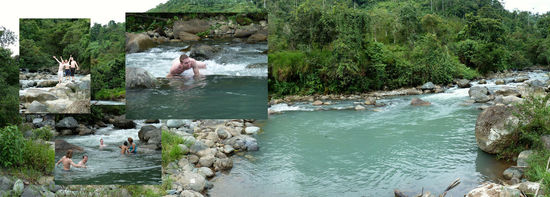 ... Erfrischung und Säuberung im nahegelegenen Fluss....