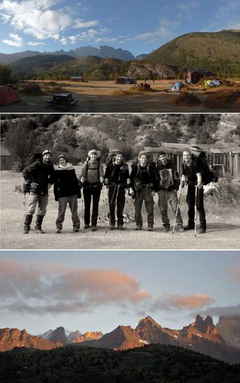 ... die Trekkinggemeinschaft im Campamento Dickens....Ingo, Tal, Kati, Ran, Adiel, Nimrod...und meinereiner...