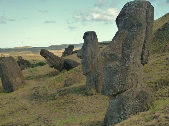 ....bei der Produktionsstätte der Moais...