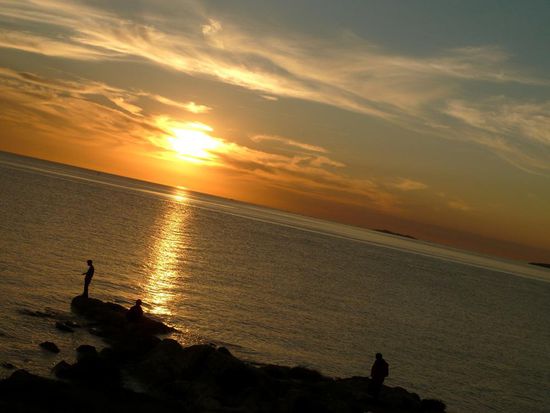Fischen in der Abenddämmerung