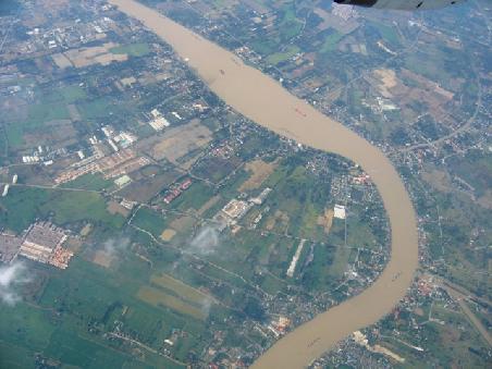 Regenzeit in Thailand (Luftbild von Bangkok)