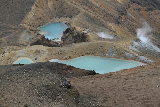 die Emerald Lakes (auch auf der Vulkanwanderung)