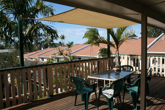 Das ist die Terrasse von unserem Hostel