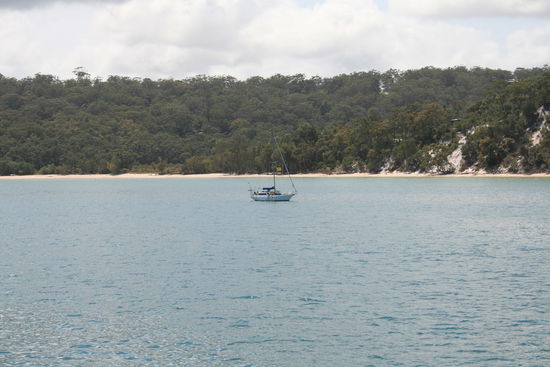 Die Westküste von Fraser Island. Dort kann man leider nicht  campen. Vor Kingfisher Resort