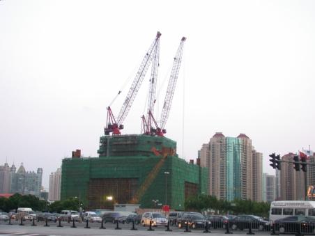 Baustelle des Shanghai World Financial Center