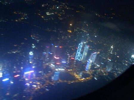 Abflug über Hong Kong