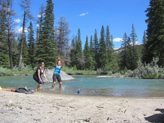 und unten erstmal wieder abgekühlt und wieder die Decke ausgebreitet. so kann man den Tag genießen
